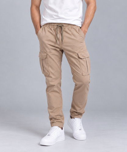 Men's Cargo Jogger Trousers with Flap Pockets-HB