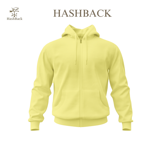 HashBack Plain Zipper Hoodie Lemon