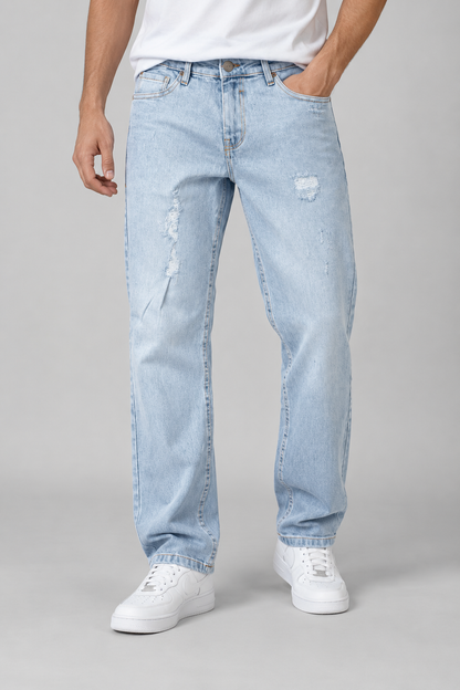 Men's Distressed Regular Size Denim Jeans