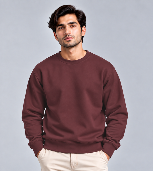 Unisex Plain Regular Fit Sweatshirt
