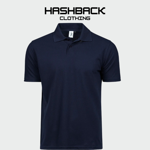 Hashback Classic Polo Shirt – Jersey Knit | White & Navy