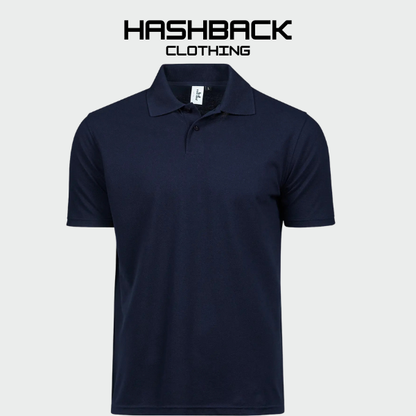 Hashback Classic Polo Shirt – Jersey Knit | White & Navy