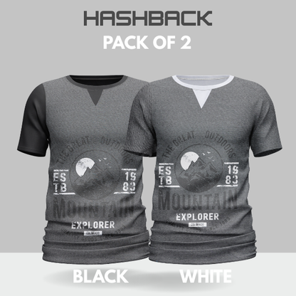 Crew Neck T Shirt For Men - Pack of 2 Mix