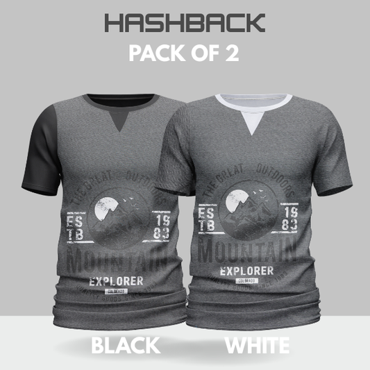 Crew Neck T Shirt For Men - Pack of 2 Mix