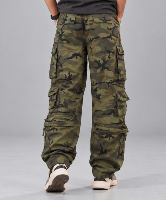 Men's Baggy Cargo Trousers 12 Pockets - Camo - AM011