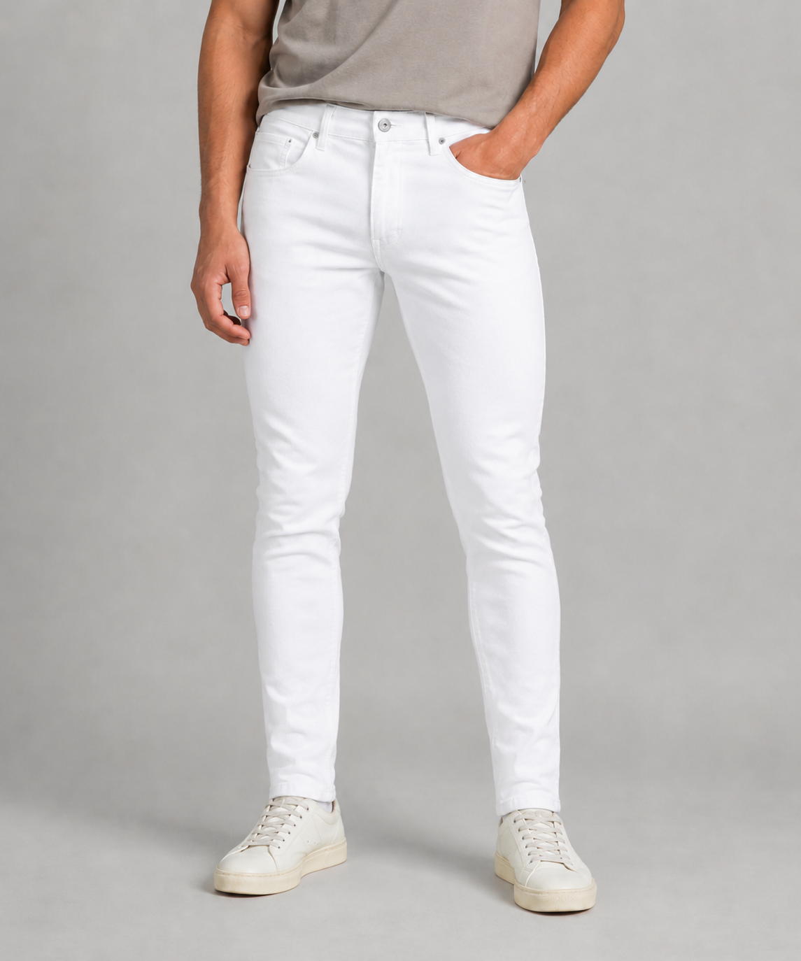 Men's White Denim Pant