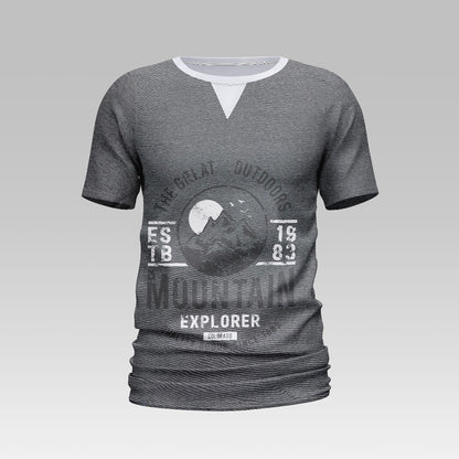 Printed Crew Neck T Shirt For Men Print White