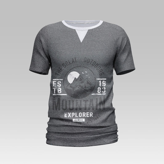 Printed Crew Neck T Shirt For Men Print White