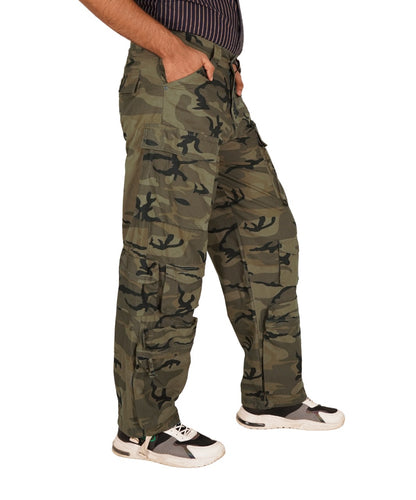 Baggy Loose Fit 12 Cargo Pockets Trousers - Brown Camo
