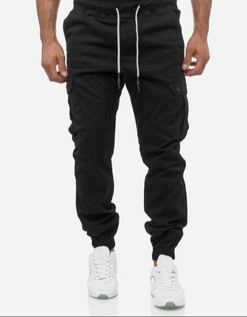 HashBack Stretchable Cargo Jogger Trouser - Black