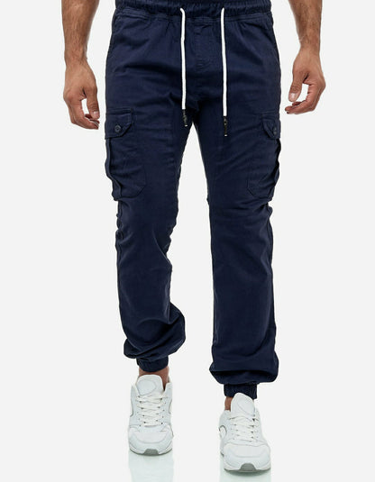 HashBack Stretchable Cargo Jogger Trouser -Navy