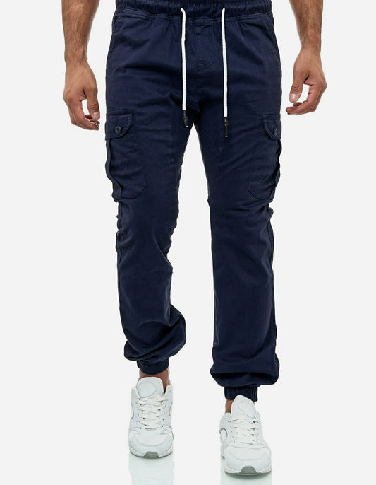 HashBack Stretchable Cargo Jogger Trouser -Navy
