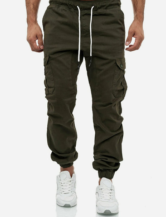 HashBack Stretchable Cargo Jogger Trouser - olive