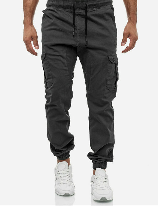 HashBack Stretchable Cargo Jogger Trouser - Anthra Grey