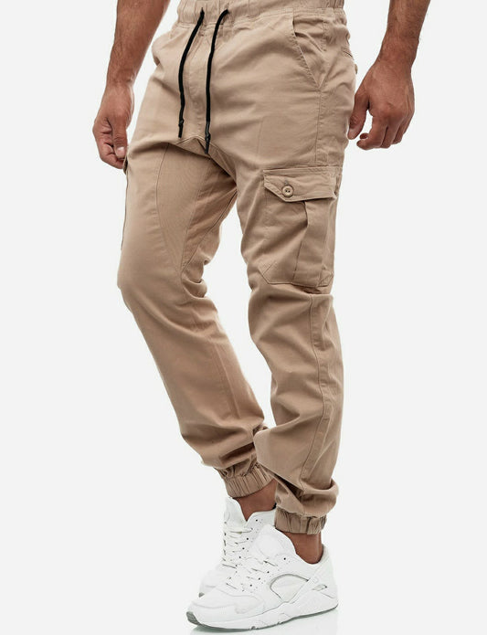 HashBack Stretchable Cargo Jogger Trouser -beige