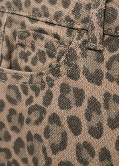 Girls Denim Jeans, Cheetah Print Normal Belt