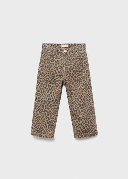 Girls Denim Jeans, Cheetah Print Normal Belt