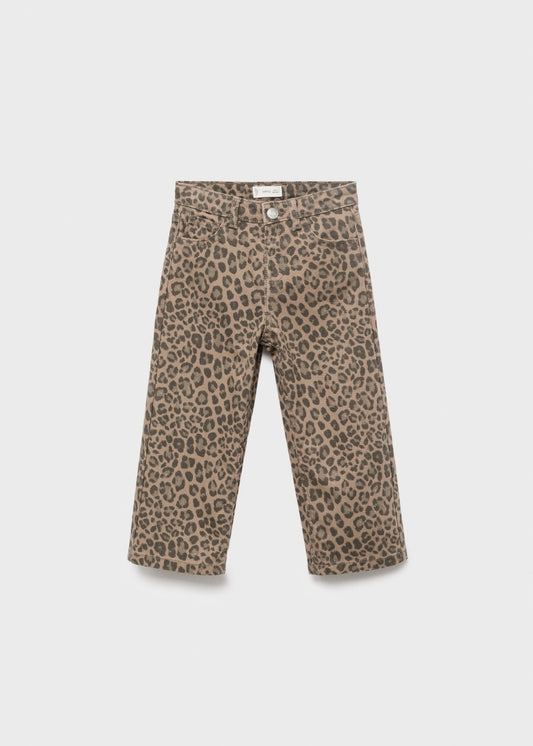 Girls Denim Jeans, Cheetah Print Normal Belt