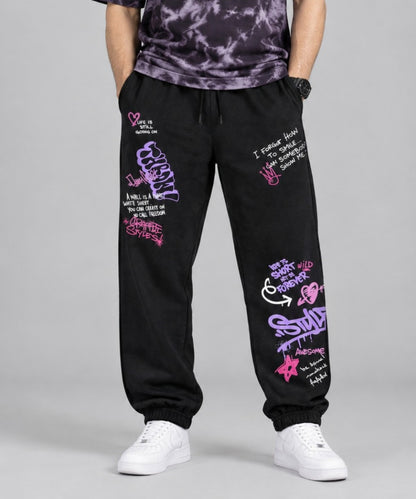 Graffiti Print Jogger Trousers