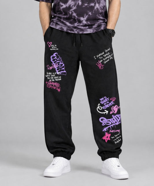 Graffiti Print Jogger Trousers