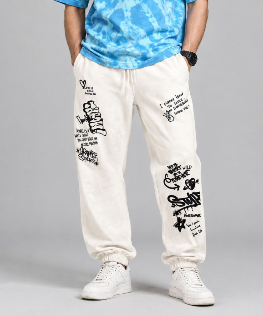 Graffiti Print Jogger Trousers