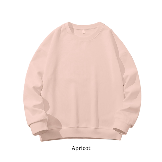 Sweatshirt Oversized Drop Shoulder Crew Neck Apricot (Lgt Org)