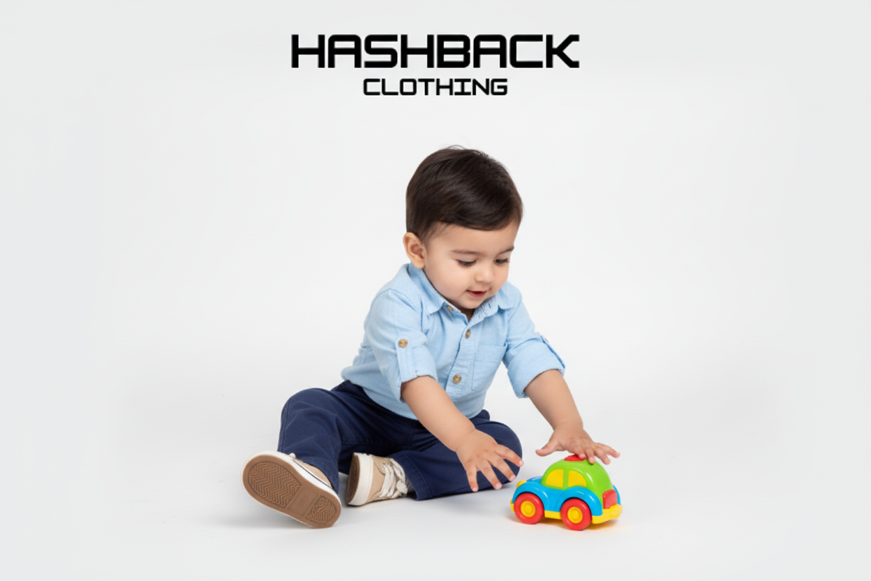 Baby Boy Reaching for Toy Car