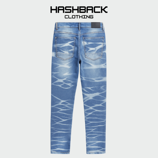 Denim Jeans zig-zag fade