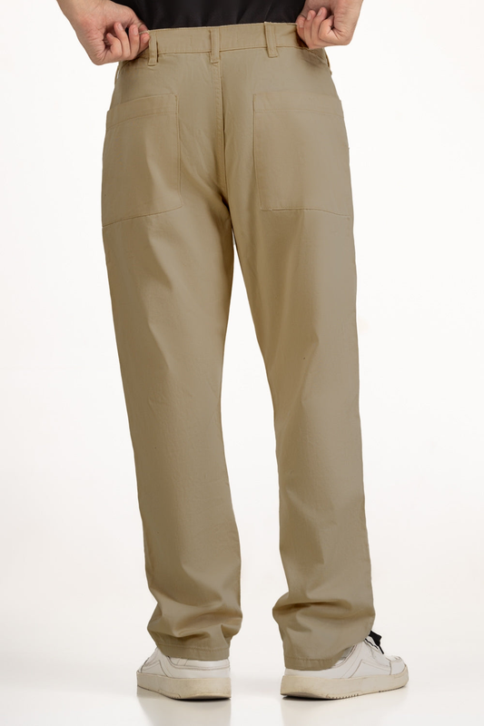 Mens Cotton Chino Pant - Beige