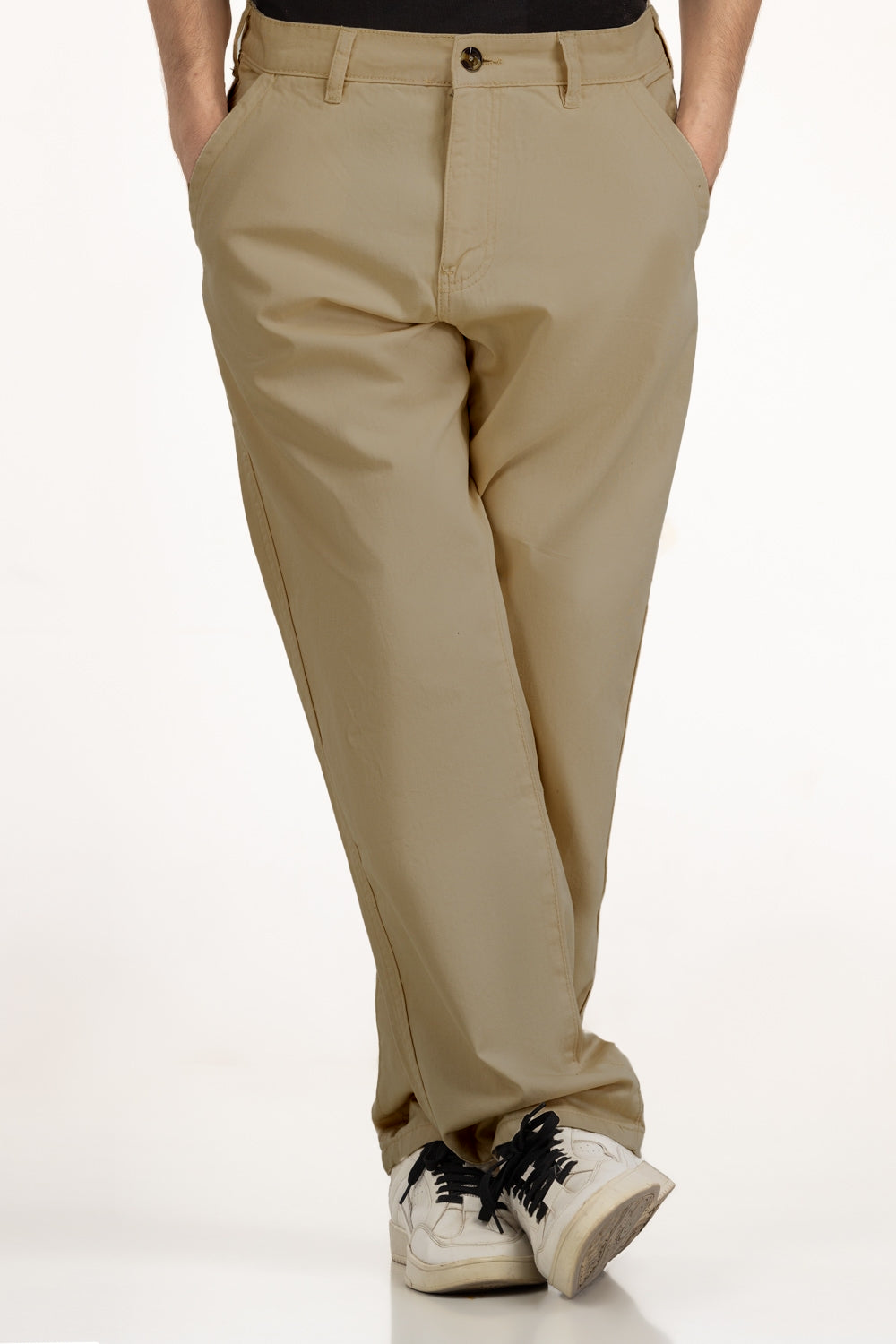Mens Cotton Chino Pant - Beige