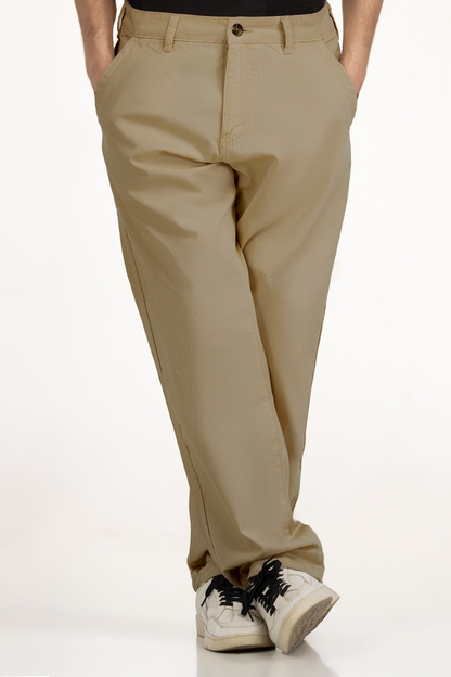 Mens Cotton Chino Pant - Beige