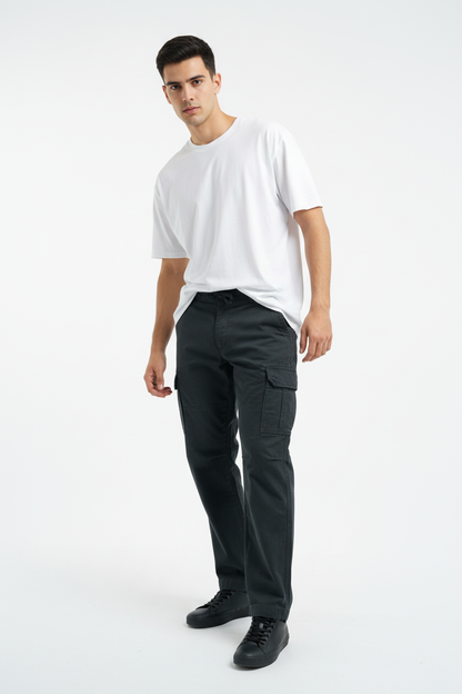 Black Cargo Trousers Model