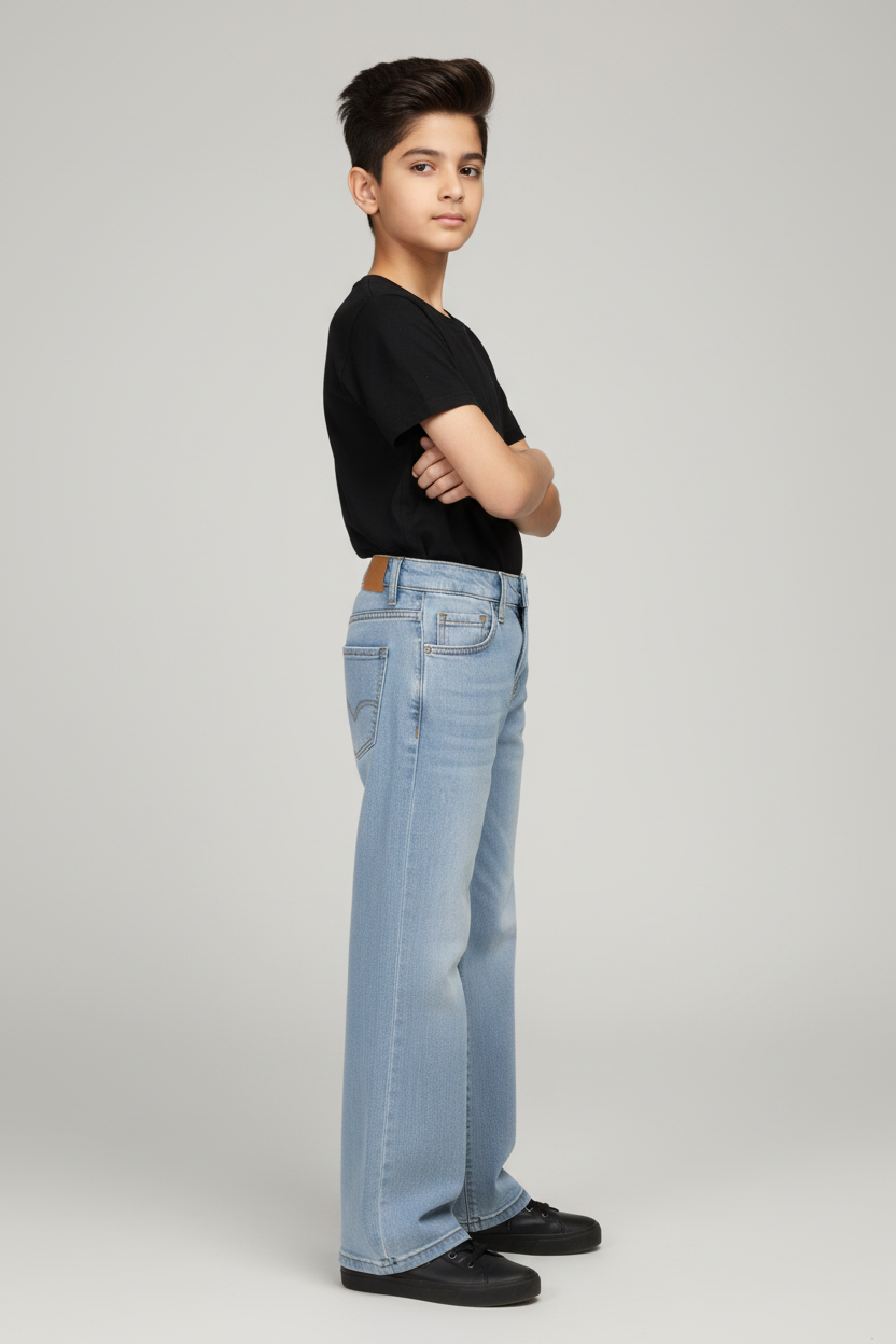 Boy model side pose