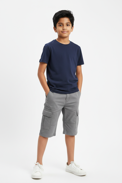 Boys Grey Cargo Shorts