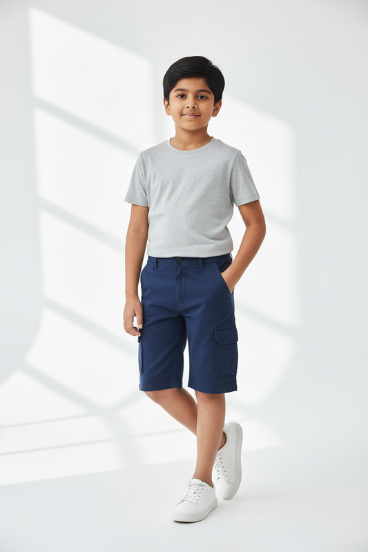 Boys Navy Cargo Shorts