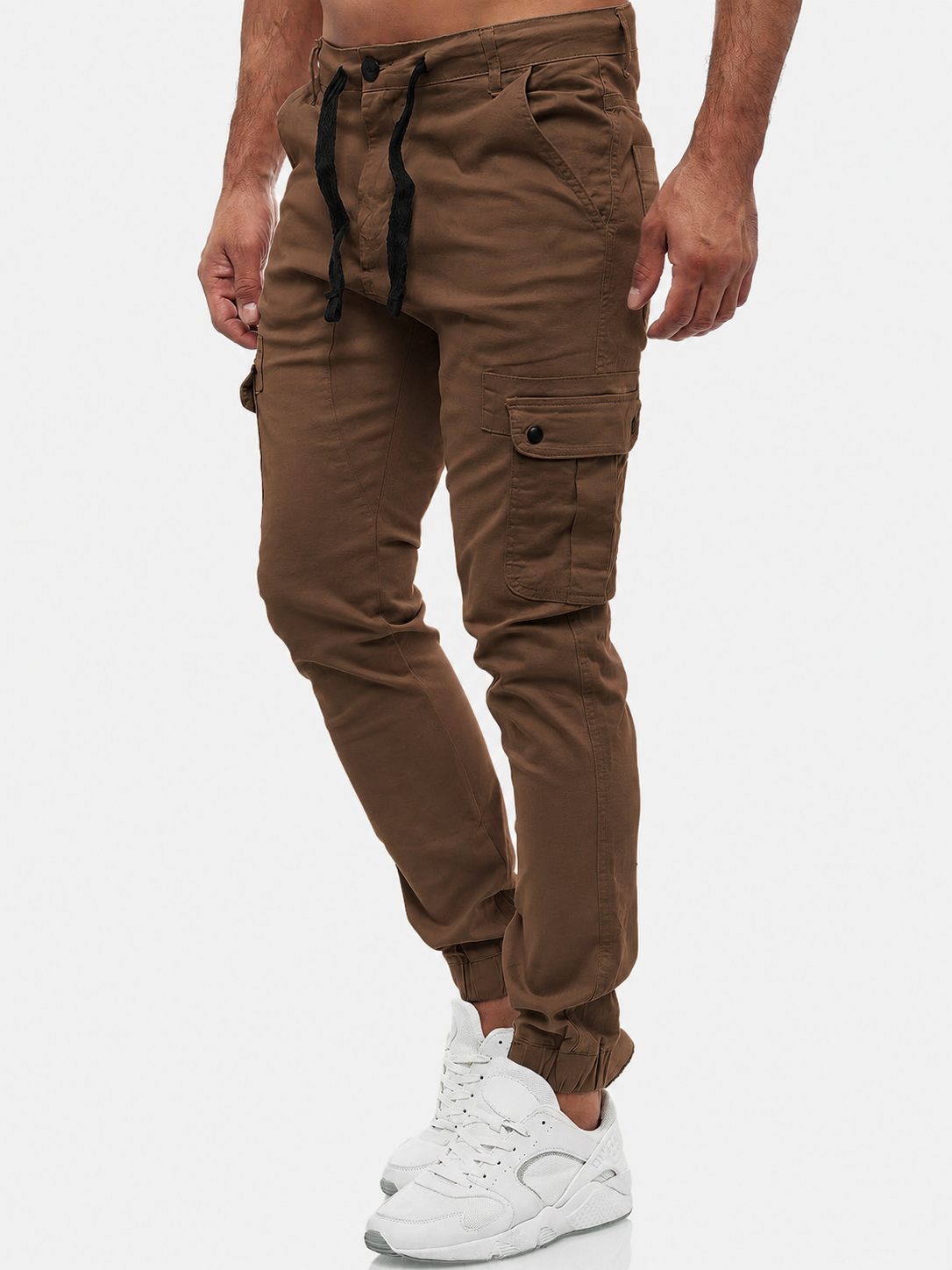 HashBack Men's Cargo Joggers - Regular Fit Cotton Pants with Drawstring 17002