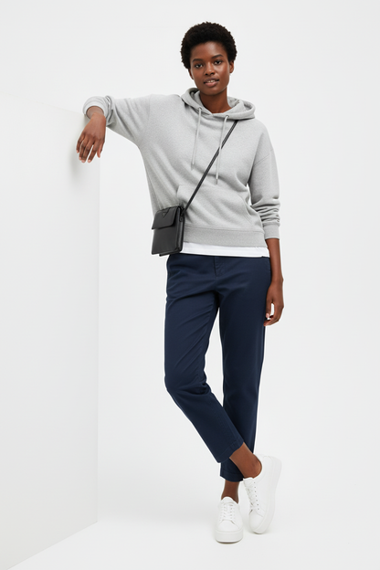 Casual leaning pose