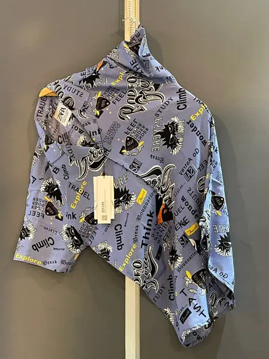 HASHBACK Printed Linen Shirt For Men