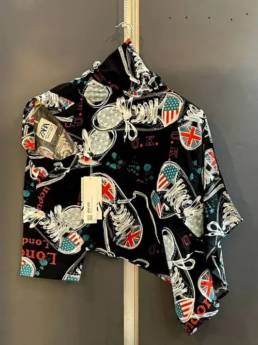 HASHBACK Printed Linen Shirt For Men