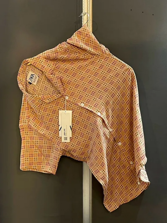 HASHBACK Printed Linen Shirt For Men 34