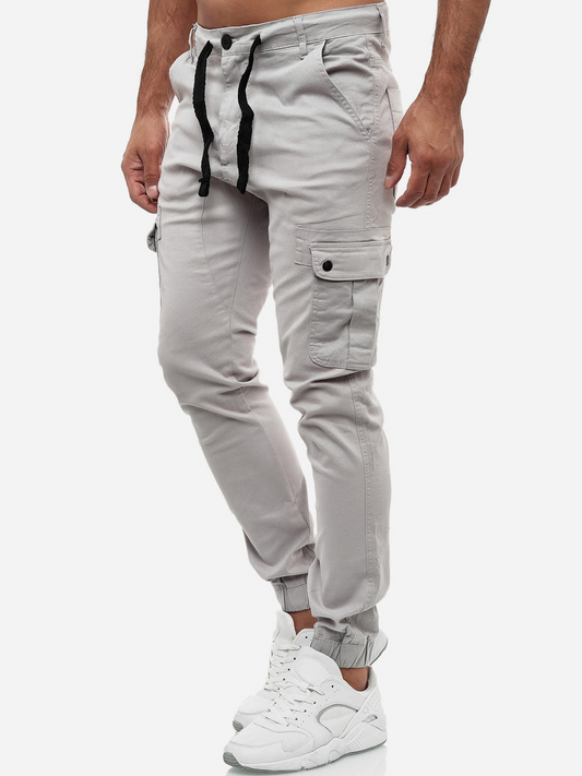 HashBack Men's Cargo Joggers - Regular Fit Cotton Pants with Drawstring 17002