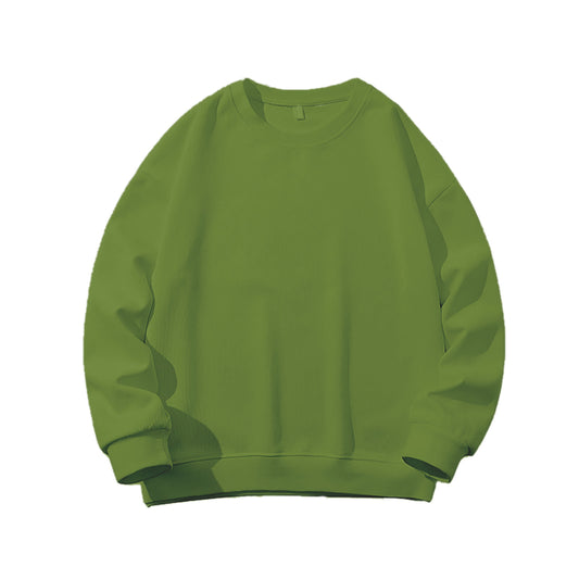 Sweatshirt Oversized Drop Shoulder Crew Neck Olive