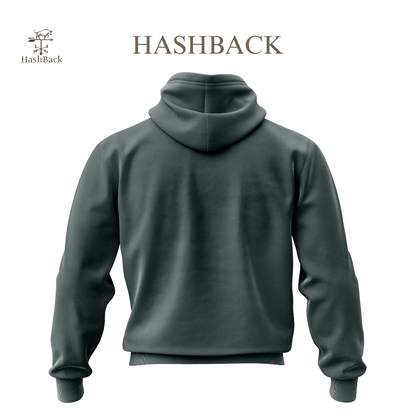 HashBack Plain Zipper Hoodie GREY Big & Tall