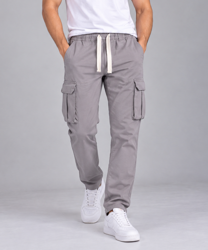 Men's Cargo Jogger Trousers with Flap Pockets-HB