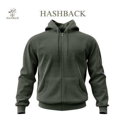 HashBack Plain Zipper Hoodie HD GREEN 5 Big & Tall