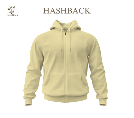 HashBack Plain Zipper Hoodie Light Camel