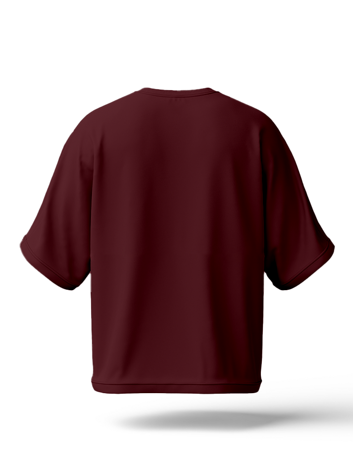 Hashback Drop Shoulder Tee SAVAGE (Maroon) Oversized Streetwear Tee