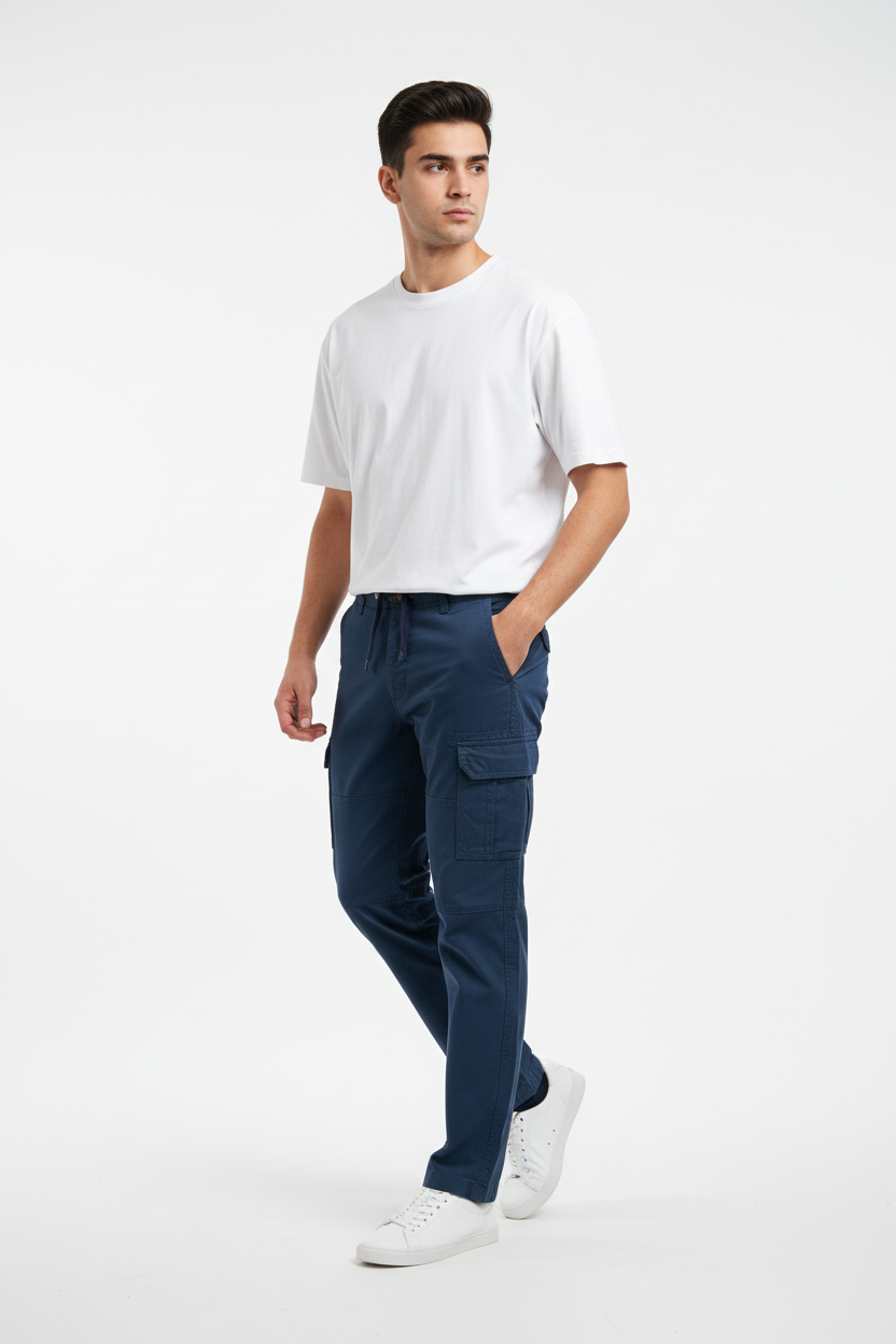 Navy Cargo Trousers Model