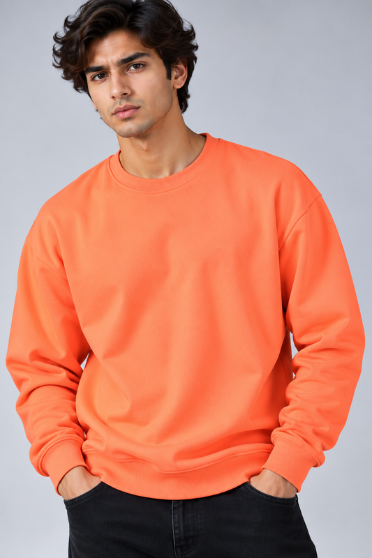 Sweatshirt Oversized Drop Shoulder Crew Neck Neon Punch