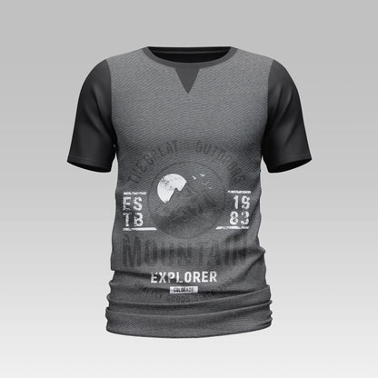 Printed Crew Neck T Shirt For Men Print Black